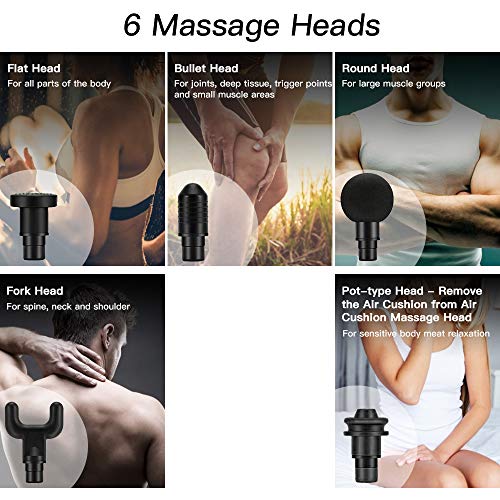 Deep Tissue Muscle Percussion Massager Carrying Case Massage Gun for Pain Relief, Handheld Electric Cordless Body Massager Sports Drill Portable Vibratio Massagers for Athletes