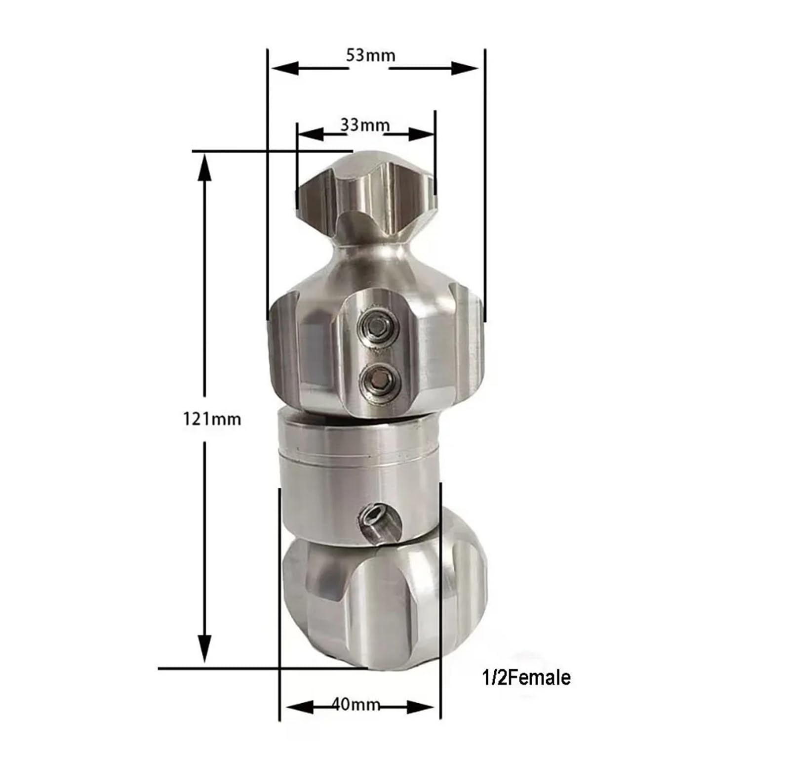 Ugello rotante ad alta pressione e alte prestazioni for la pulizia degli scarichi, ugelli for idropulitrici a martello V da 1/2" a 3/8"(1I2 Female 100LPM)