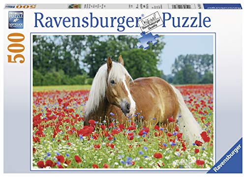 Preisvergleich Produktbild Ravensburger Puzzle 14831 - Pferd im Mohnfeld - 500 Teile