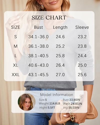 Arach&Cloz 2 Pack Womens Sweater 2024 Lightweight Soft V Neck Long Sleeve Fall Tops Fashion Clothes Casual Shirts Pullover thumb #5