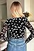 Women's Bodysuits Elegant Heart Print Mesh Long Sleeve Patchwork Tops Slim Fitted Square Neck Bodysuits Shirt (A, S)