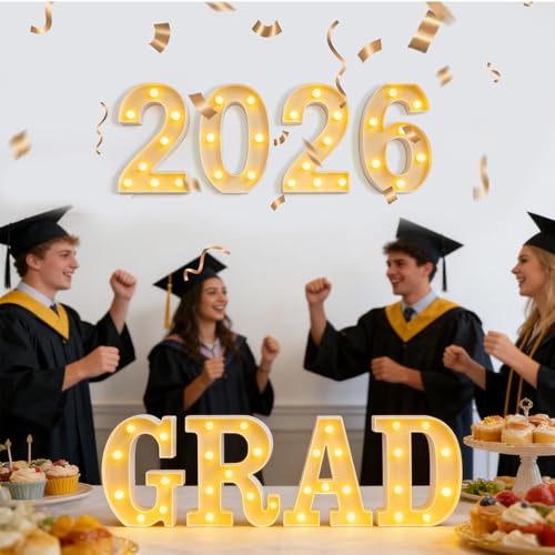 Fournitures de décoration de fête Grad 2026 avec lettres LED de table - 6