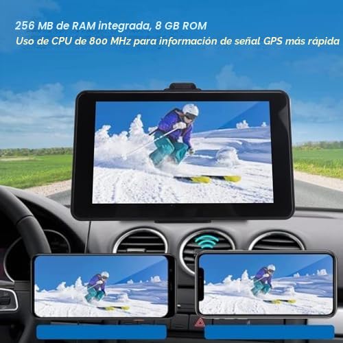 Tbest Navegador GPS con Pantalla Táctil, de Navegación Dual de Pantalla Grande para Automóvil, Camión, Autobús, Transmisión FM, Recordatorio de Voz, Navegación GPS Portátil
