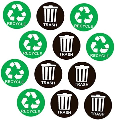Garbage Classification Sign Compost Trash Can Round Stickers Sticker Labels 2 Adhesive Recycling Stickers Trash Bin Labels Recycle Decal Trash Can Recycling Sticker Trash Can Decal
