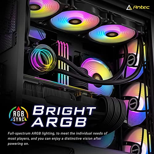 Antec RGB Fans, PC Fans, 120mm Fan, 120mm Case Fan 3 Packs, Case Fans 3-Pin 5V Addressable RGB Fans with Controller, MOBO Sync with 5V 3-Pin, F12 Racing
