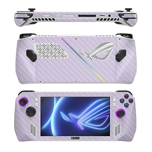 Image of MightySkins Carbon Fiber Skin Compatible with Asus ROG Ally - Solid Lilac | Protective, Durable Textured Carbon Fiber Finish | Easy to Apply