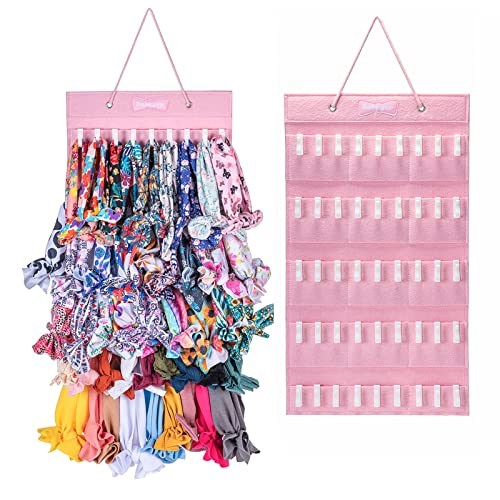 Babeyer Baby Girls Headband Holder, Hanging Holder Organizers For Baby Girls Headbands, Hair Bows, Hair Ties, Hair Clips, Baby Hair Accessories-Pink #TOP6