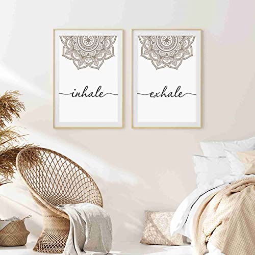 Affiche pleine conscience Exhale Inhale pour créer un coin méditation bohème