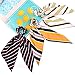 IVON 6pcs Silk Satin Hair Scrunchies Scarf Hair Bow Ties with Stripe Pattern Ponytail Holder for Women Girls