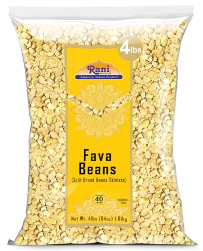 Rani Fava Beans (Split Broad Beans Skinless) 64oz (4lbs) 1.81kg Bulk ~ All Natural | Gluten Friendly | Non-GMO | Kosher | Vegan | Product of USA