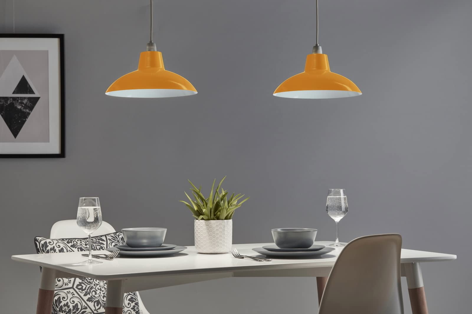 Pantalla De Luz De Diseño Retro – Lámpara Colgante De Fácil Ajuste – Pantalla De Techo De Metal Duradera – Pantalla De Lámpara Con Acabado Interior Blanco Para Reflexión De Luz