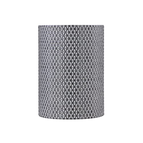 Image of Aspen Creative 31609A Contemporary Drum (Cylinder) Shaped Spider Construction Lamp Shade in Black and White Weave, 8 inch wide (8 inch x 8 inch x 11 inch)
