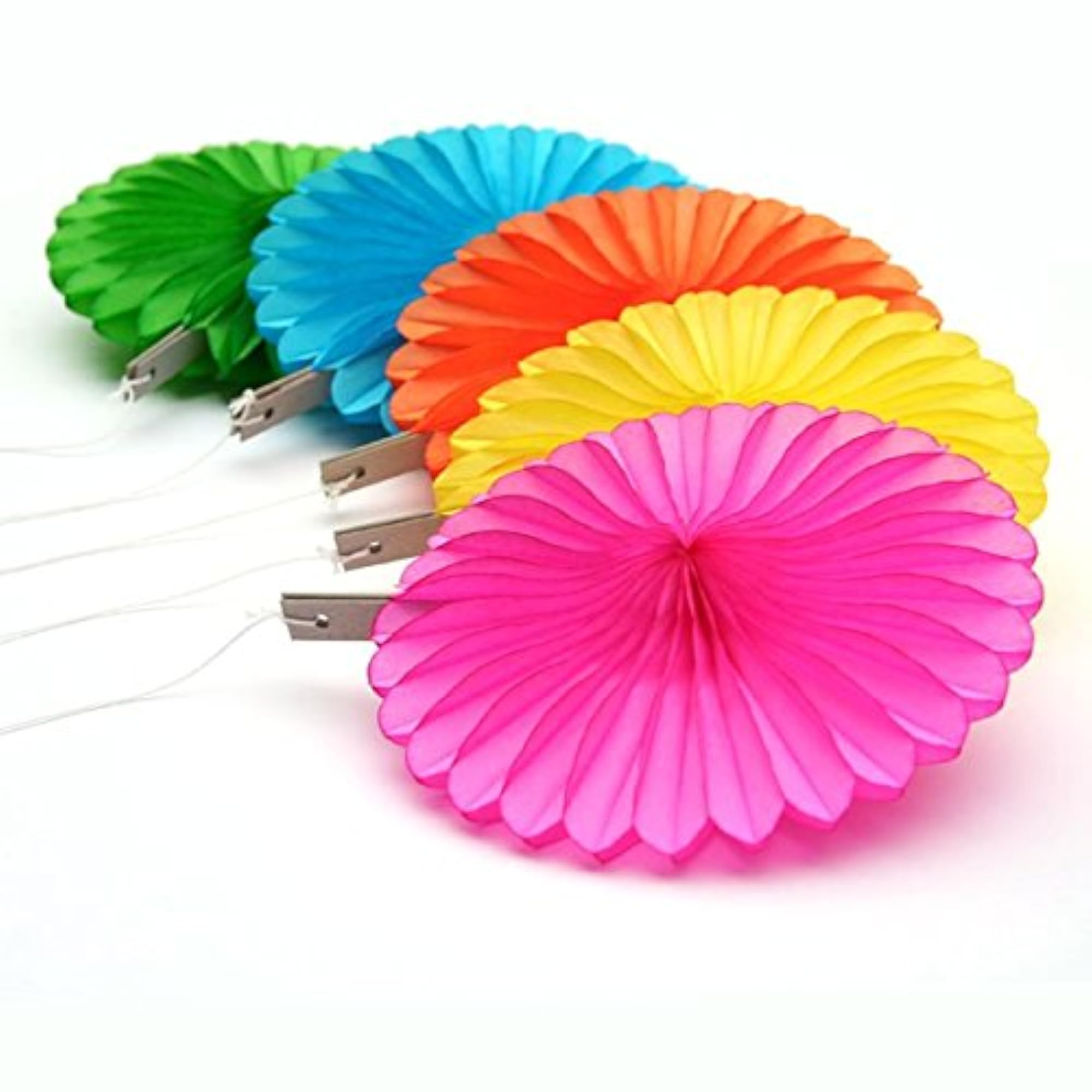 Sky Blue Tissue Paper Fan Decoration Set, 3 pcs