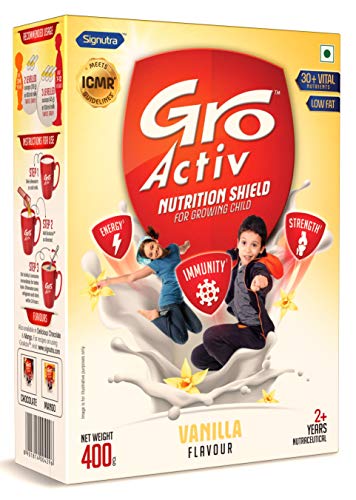 Groactiv Nutrition Shield for Growing Child- Vanilla (Pack 400gram) Groactiv Nutrition Shield for Growing Child- Vanilla (Pack 400gram)