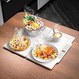[Luvian]食品保温プレート【2025進化モデル】電気保温トレイ 卓上保温プレート折りたたみ式 10段温度調節(30-120℃) 3分加熱 12時間タイマー やけど防止3cm安全域 ナノシン素材 多機能食品断熱ボード フードウォーマー 冬場冷食対策 忙しい日の食事対策
