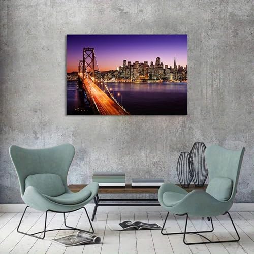 Affiches pour salon de prestige et toile imprimee skyline USA haute definition 95x145cm