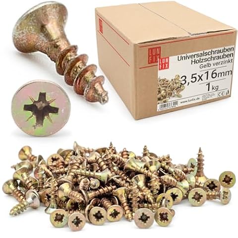 LUN FIX Śruby uniwersalne 1 kg (1330 szt.) 3,5 x 16 mm łeb krzyżowy PZ2