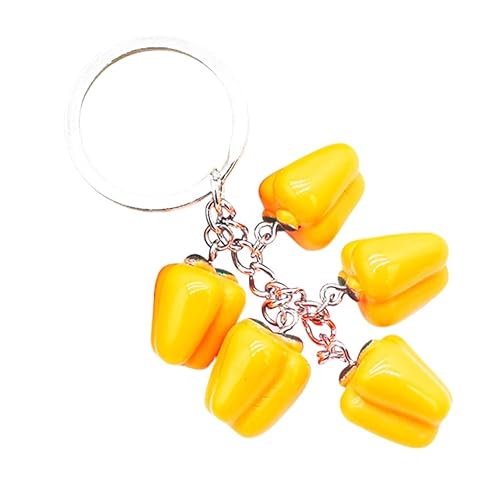 Simulation Bell Peppers Keychain Veggie Vegetable Pepper Key Ring for