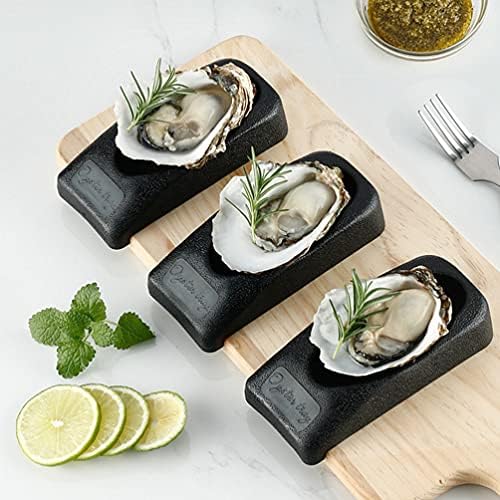 HEMOTON 2pcs Oyster Holder for Shucking Oyster Shucking Clamp Oyster Opening Tool Oyster Shucking Accessories Kitchen Gadget (Black)