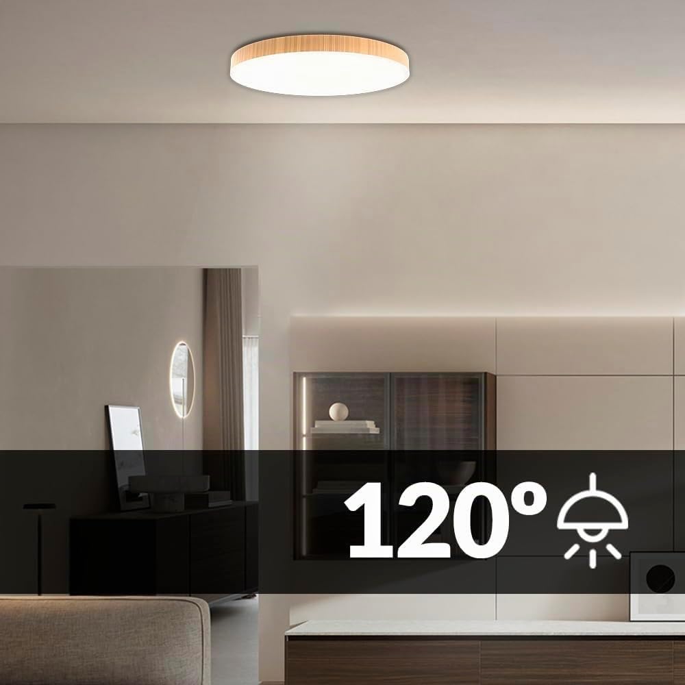 M Ledme - Plafonnier LED Neox 50 W bois, température de couleur CCT, idéal pour cuisine, balcon et chambre, Wood