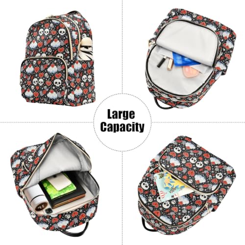 Mochila Emo Bat Sceneskull M para mujer con dos bolsillos grandes 5