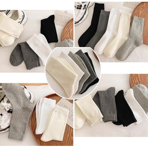 5 Pairs Men's Dress Cotton Business & Casual Socks,Moisture Wicking Soft Breathable Athletic Long Crew Socks for Sport Traveling2