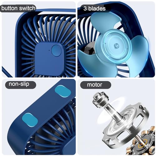 Petit ventilateur USB de chambre à coucher orientable à 360° - 7