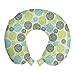 ABAKUHAUS Abstrakt Reisekissen Nackenstütze, Blumen Blütenblätter in den Kreisen, Schaumstoff Reiseartikel für Flugzeug und Auto, 30x30 cm, Pastellgrün und Multicolor