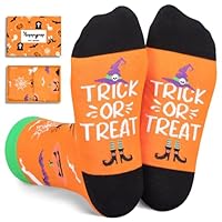 HAPPYPOP Halloween Pumpkin Witch Gifts - Spooky Pumpkin Witch Socks For Boys Girls, Halloween Gifts For Kids 2-3 Years Old
