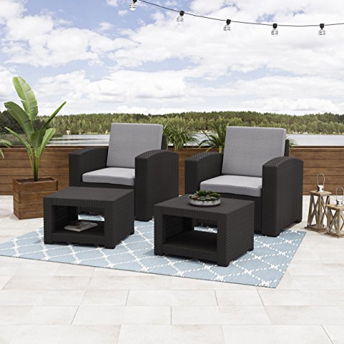 Corliving Plf-112-C Adelaide Conversation Set, Black #TOP1