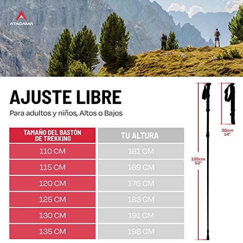 Miniatura 3 de Atacama Bastones De Senderismo Para Hombre Y Mujer, Plegables, De Carbono Y Aluminio, Amortiguadores De Goma Ajustables, Bastones De Trekking, Bastones De Senderismo, Fácilmente Plegables