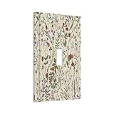 Colorful Flower Colored Floral Botanical Single Toggle Light Switch Cover 1 Gang Wall Plate Botany Nature Leaves Herbs Sage Wildflower Theme Electrical Switch Face Plate Decorative Outlet Covers