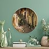 XISUNYA 7 Inch Decorative Plate, Italian Decor Ceramic Craft, Old Courtyard in Rome Italy Cafe Chairs City Print Ceramic Wall Hanging for Home Office Party Dinner Table Decor #4