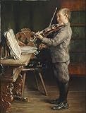 Violine spielender Knabe Poster Print by Otto Piltz (18 x 24)