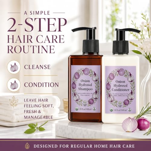 Onion Hydrosol Shampoo for Hair Growth, with Rosemary, Biotin, for Stronger, Fuller and Thicker Hair for All Hair Types (2, Shampoo and Conditioner) — view 6