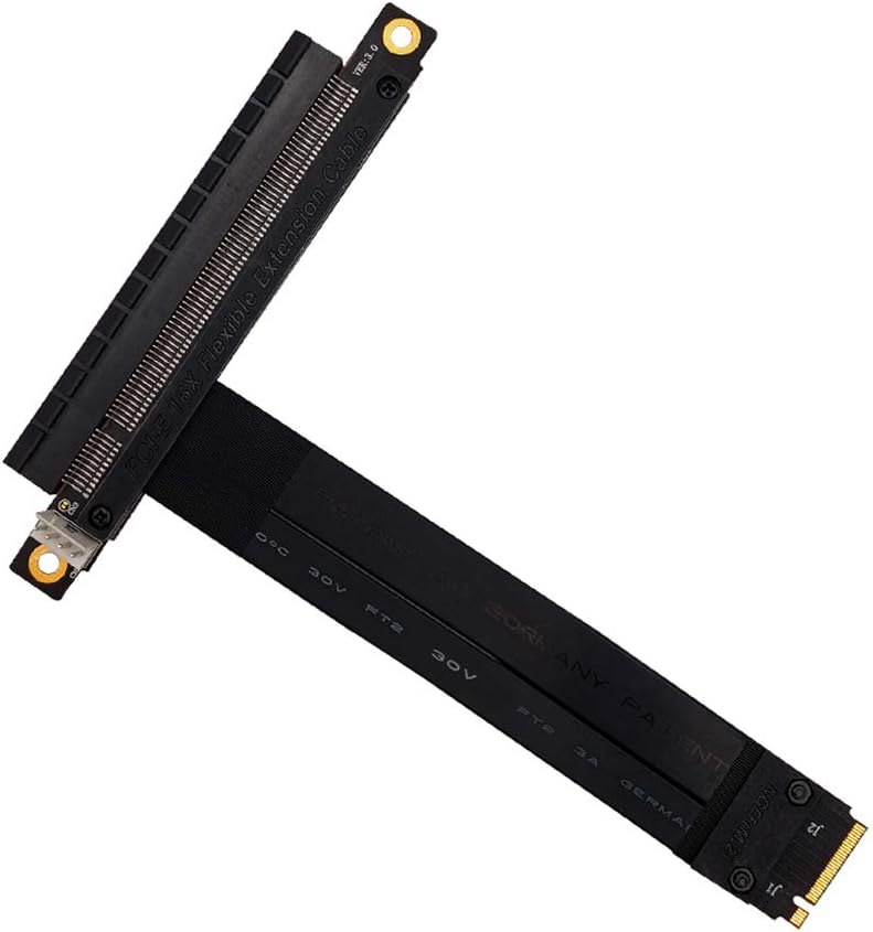 HLT M.2 NGFF NVMe Key M to PCIe 3.0 X16 Extension Cable (180° PCI-E Slot)