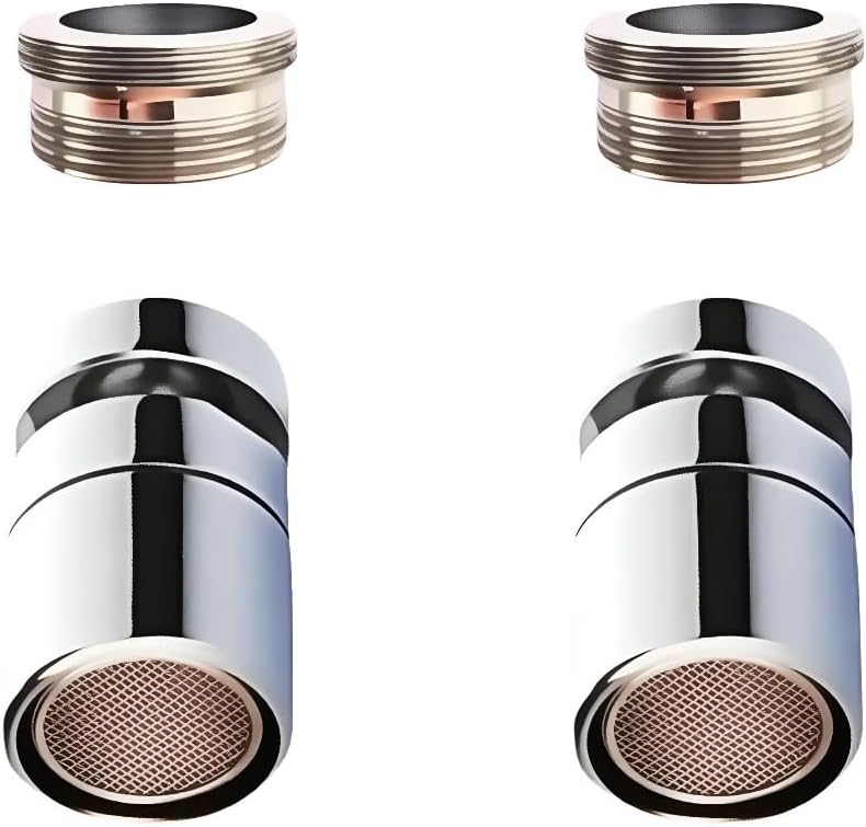 360° Swivel Kitchen & Bathroom Faucet Aerator, Solid Brass Aerator For Sink Faucet, Sink Sprayer Attachment,Fits 15/16'' Male & 55/64'' Female Thread(2 Sets)
