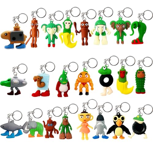 24PCS Brainrot Toys Italian Memes Keychain Tung Tung Tung Sahur Keychain Tralalero Tralala Toys Figurine Easter Stuffers Gift for Easter Birthday