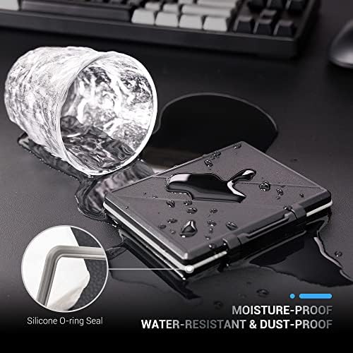 2 Slots Hard Drive Case for 2.5 inch SSD, Solid State Hard Drive Storage Protection Box, Water Resistant and Shockproof 2.5'' SSD Carrying Case
