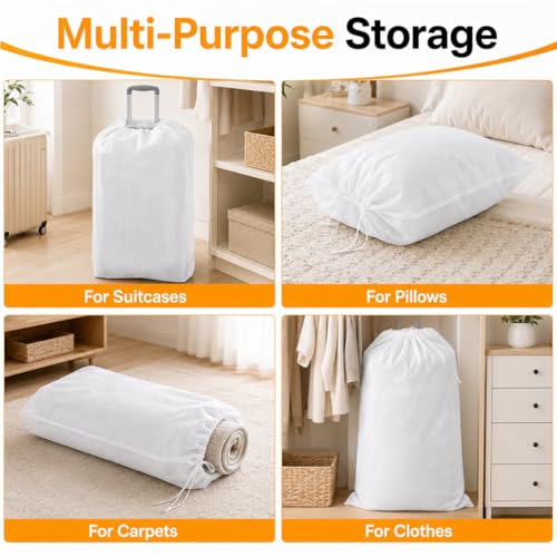 FCPEAG Lot de 2 Housses Rangement Valise XL Tissu Non Tissé Respirant Anti-Poussière Cordon Pour Valise Jusqu'à 30 Pouces Réutilisable – vue 5
