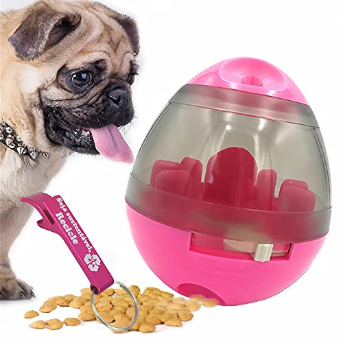 Brinquedo Interativo Para Cães com Dispenser para Petisco e Ração Pink + Chaveiro CBRN18185