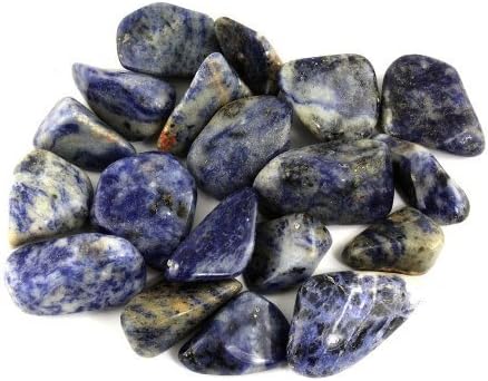 Crystal Allies Materials: 1lb Bulk Tumbled Blue Sodalite Stones - Large 1"+