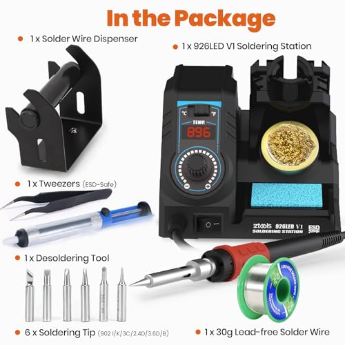 Image of 926LED V1 110W High-Power Compact Soldering Iron Station Kit w Temp Control
