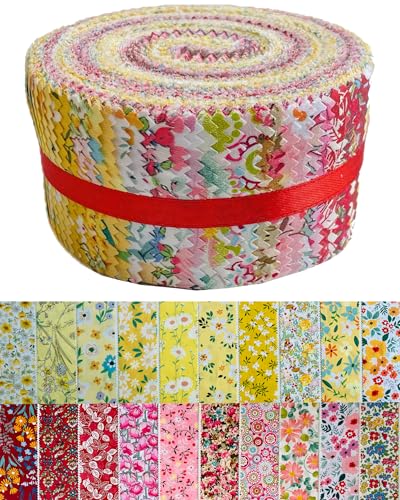 Jelly Roll Fabric - 20 Assorted Floral Prints, 100% Cotton ...
