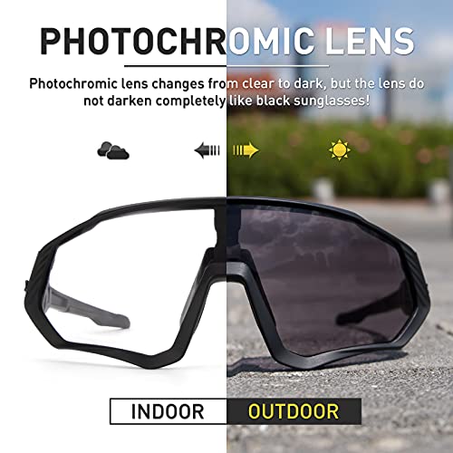 KAPVOE Lunette Vélo Photochromique Homme Femme Tr90 Cadre Lunette de Cyclisme VTT Anti-UV400 Lunette de Soleil Pour Vélo Pêche Course Conduite Pêche Ski - Image 4
