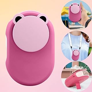 Orapink Mini ventilateur tour de cou portable USB 1500 mAh rechargeable avec lumière LDE Petit ventilateur de bureau pour voyage, maison, bureau, extérieur (rose)