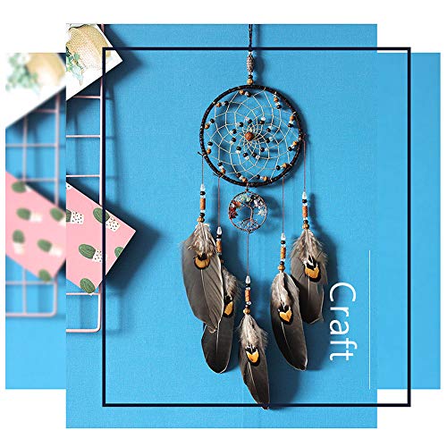 Meisi apanhador de sonhos feito à mão, estilo indiano, rede circular, penas, sonho, pendurado, para