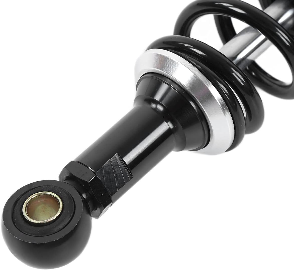 Aramox Amortisseur de Moto Arrière Universel, 340mm, Paire de Suspension à Ressort pour ATV SUV, Alliage d'Aluminium, Noir et Argent