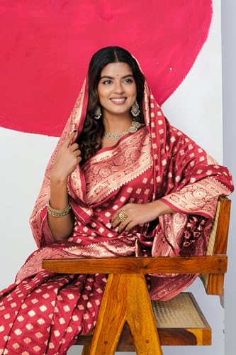 Image of Subham Saree for Woman Silk Cotton Kanjivaram | Soft Easy to Drape Daily Wear Sari with Blouse Fabric