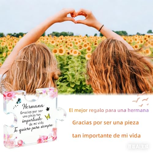 Miniatura 6 de Fanaoren Regalo Hermana, Regalo Para Mi Hermana, Placa Acrílica En Forma De Puzzle, Regalos Hermana, Regalos Para Hermanas, Regalo Hermana Cumpleaños Navidad San Valentin Acción De Gracias